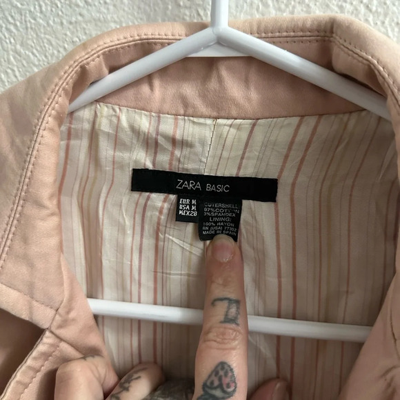 SPRING PRICE DROP! Zara basics trench coat size M - Picture 3 of 7